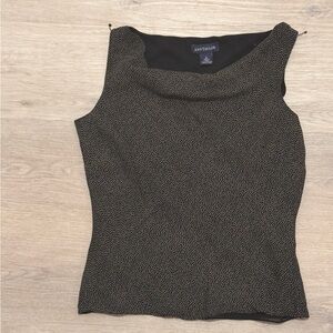 Polka dot Ann Taylor Black silk blend top size 2